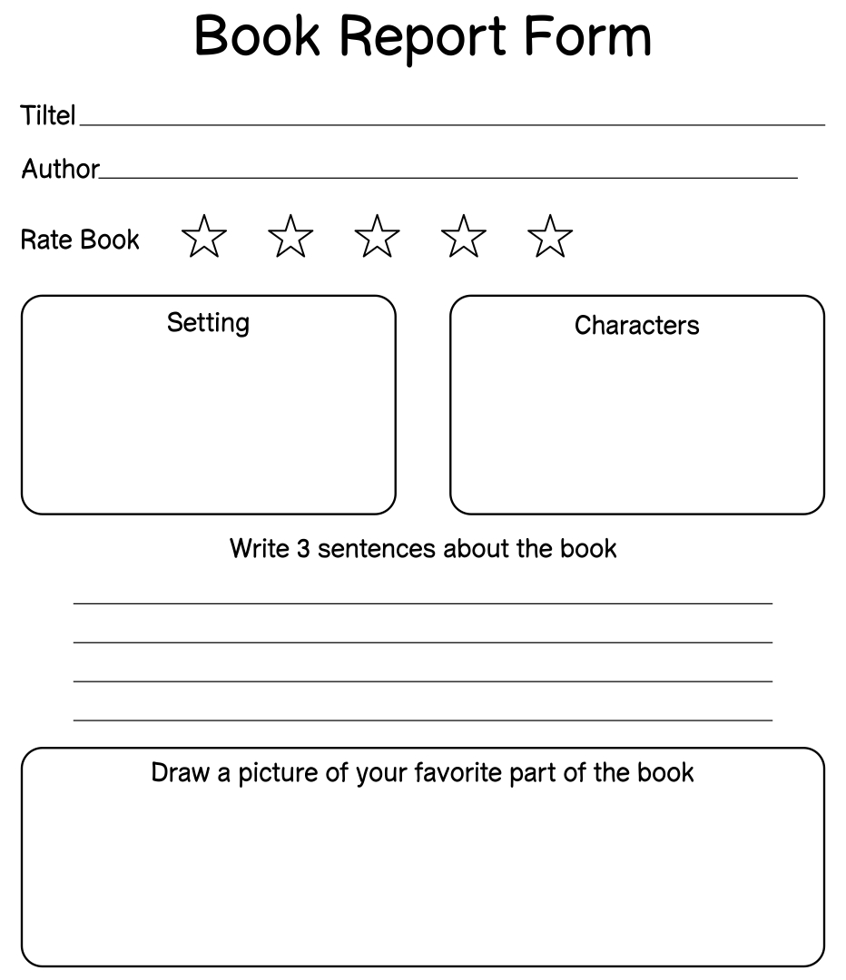 book report examples for 2nd grade