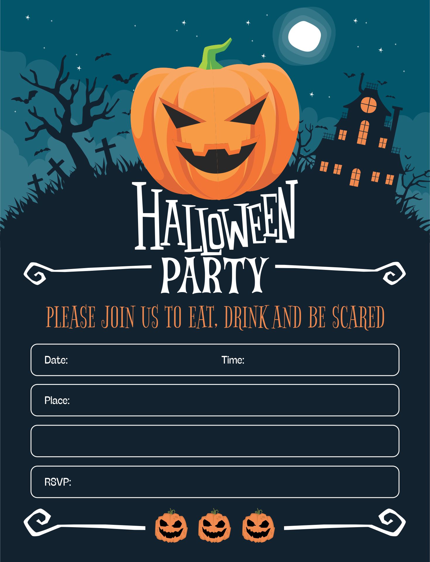 Free Printable Halloween Invitation Templates 8 X 10
