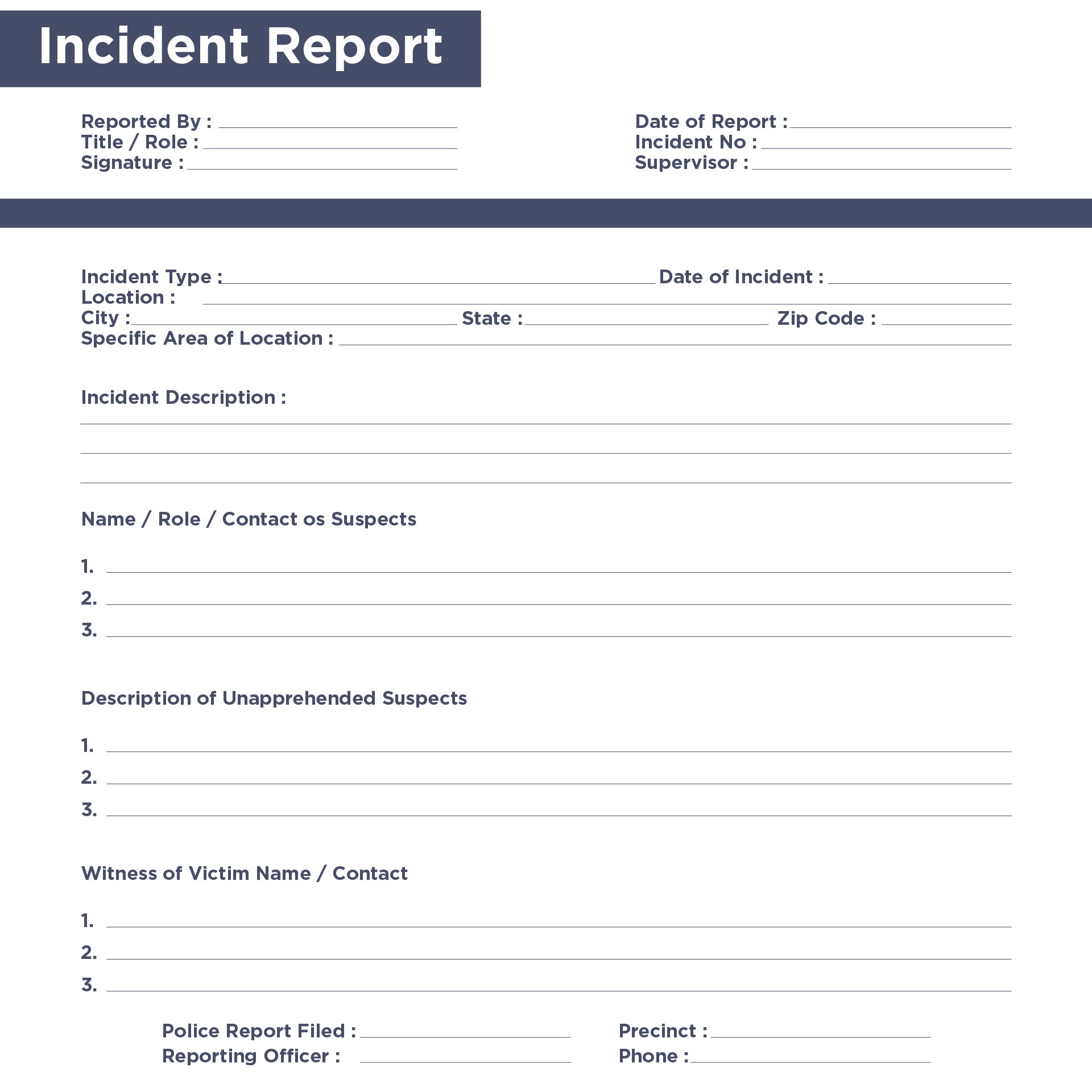 11 Incident Report Template Editable Download Word Pdf Templates Art 