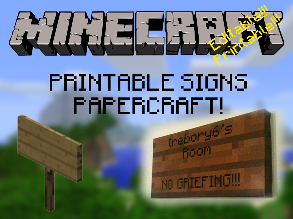 Printable Minecraft Signs