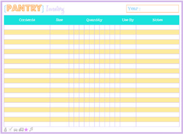 Printable Pantry Inventory Sheets