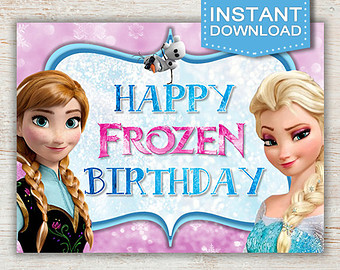 Frozen Happy Birthday Sign