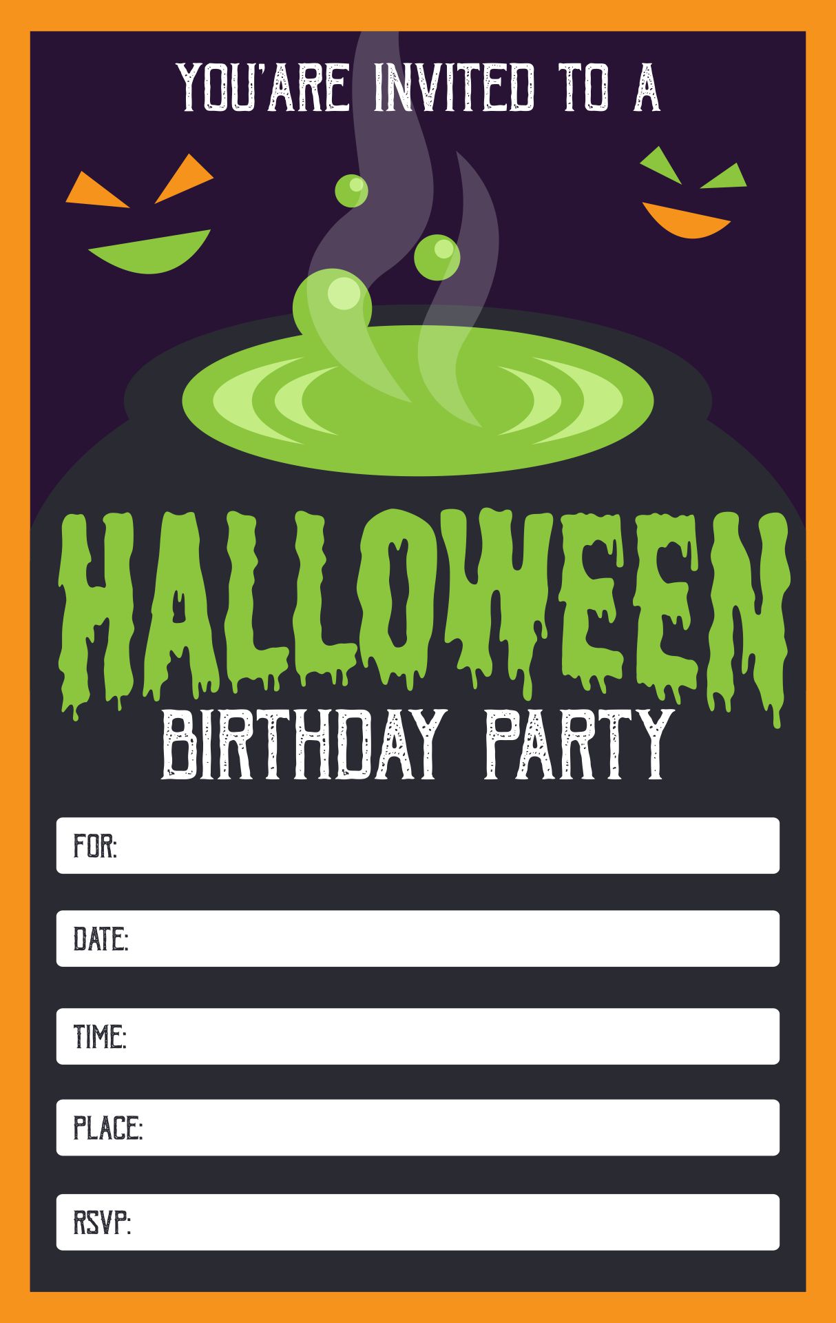 Invitations Announcements Kid Halloween Birthday Invitation Halloween 