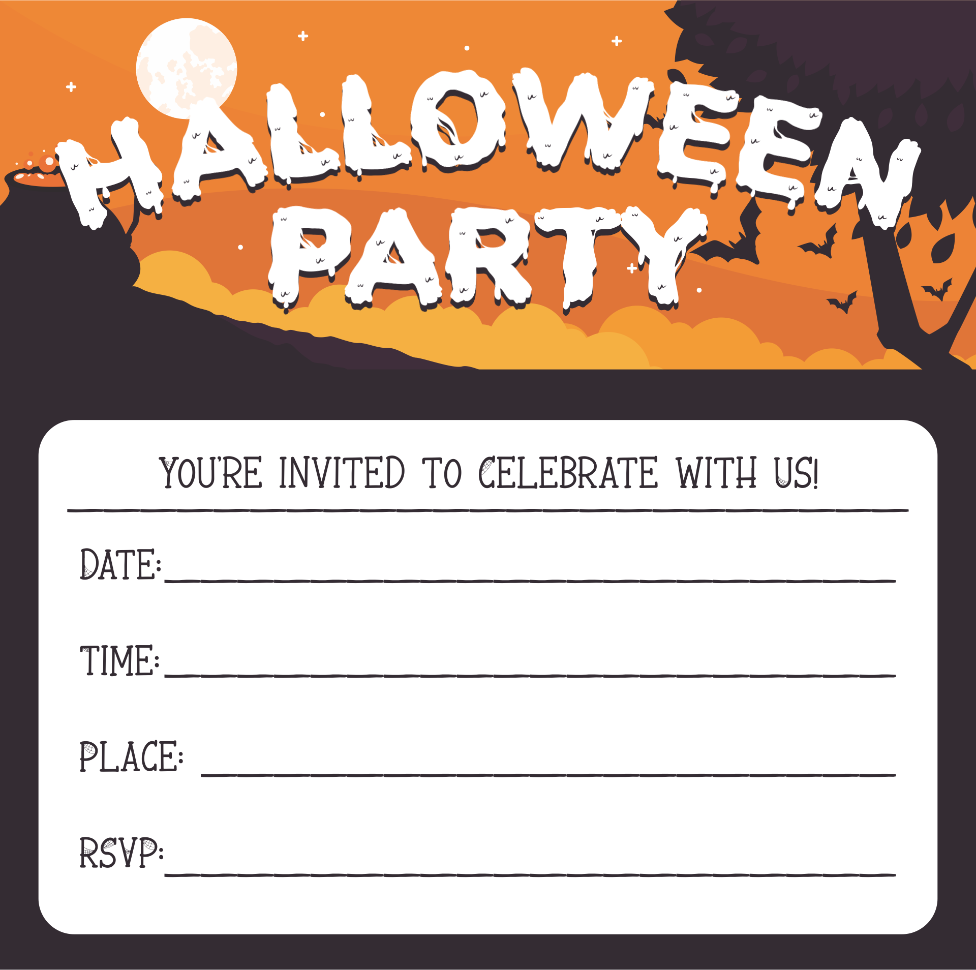 Halloween Birthday Invitations - 15 Free PDF Printables | Printablee