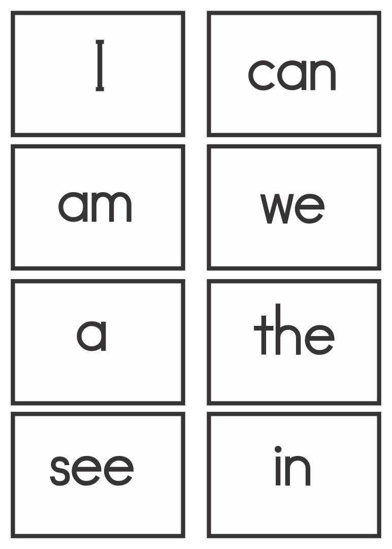 list of sight words for kindergarten