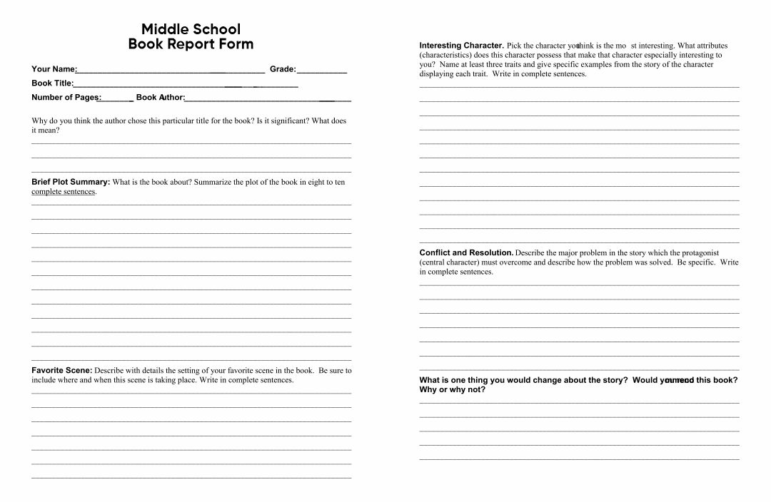 10 Best Free Printable Book Report Forms PDF For Free At Printablee