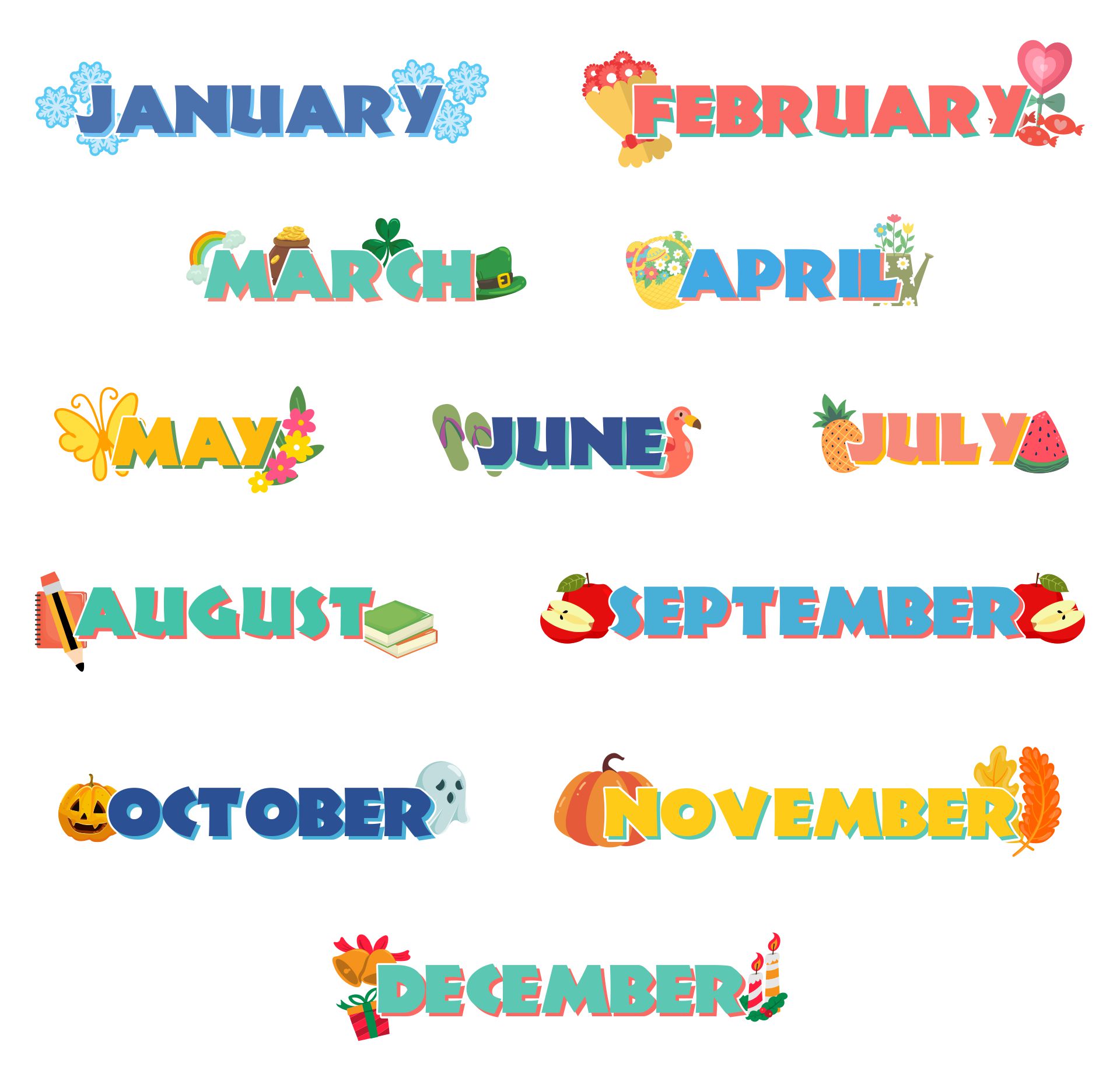 Printable Months Of The Names