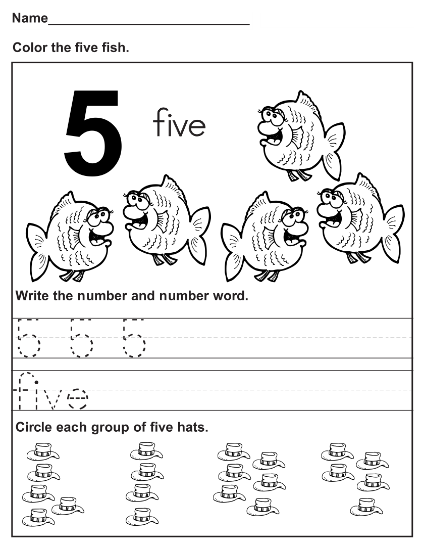 Printable Number Worksheets for Preschool