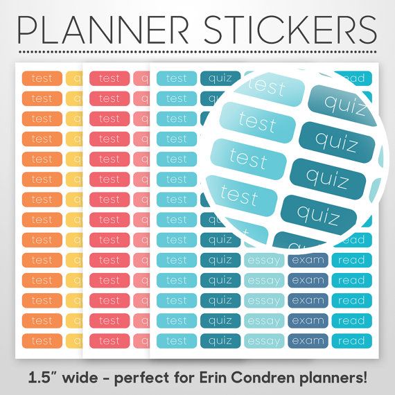 Printable Student Planner Stickers