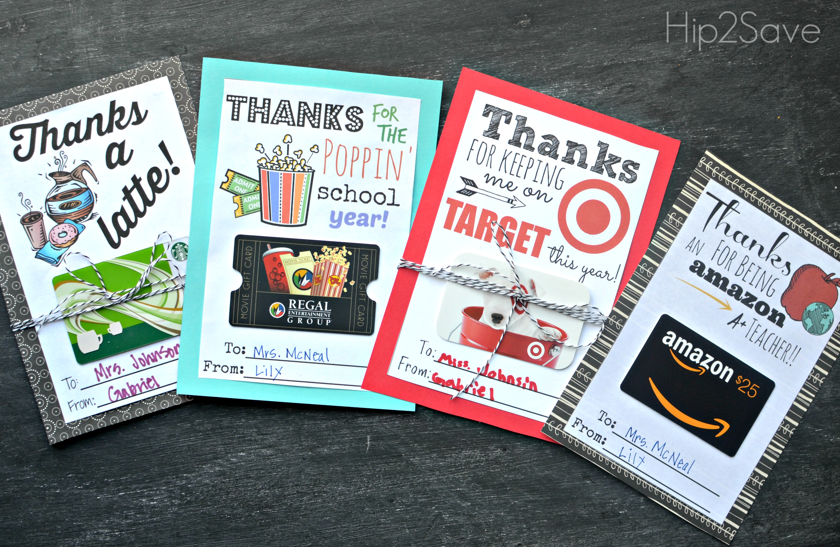 Printable Teacher Appreciation Gift Card Holders