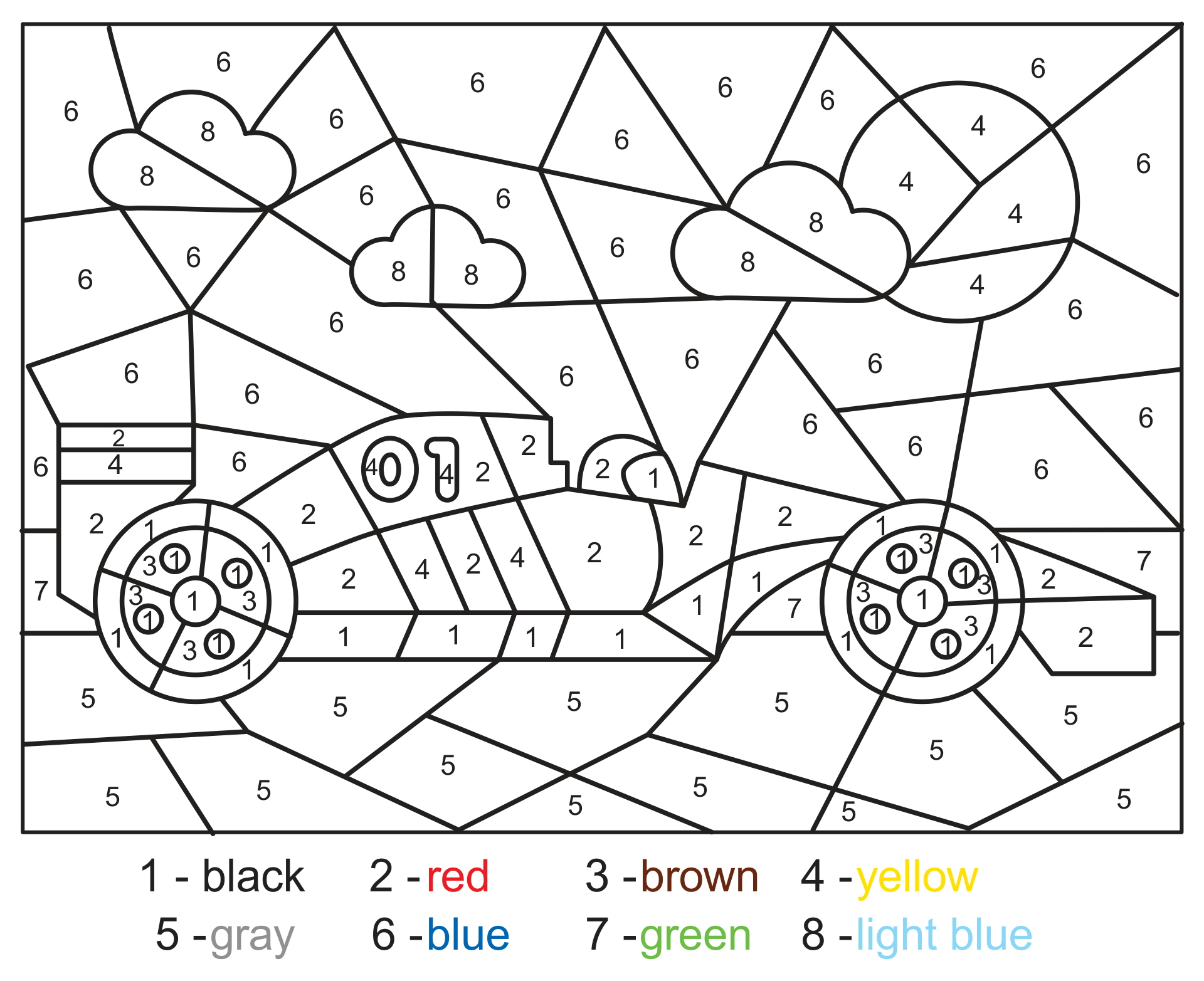 11 Best Car Color By Number Printables PDF For Free At Printablee
