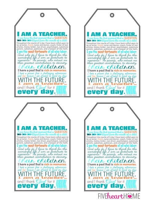 Teacher Gift Tag Printable