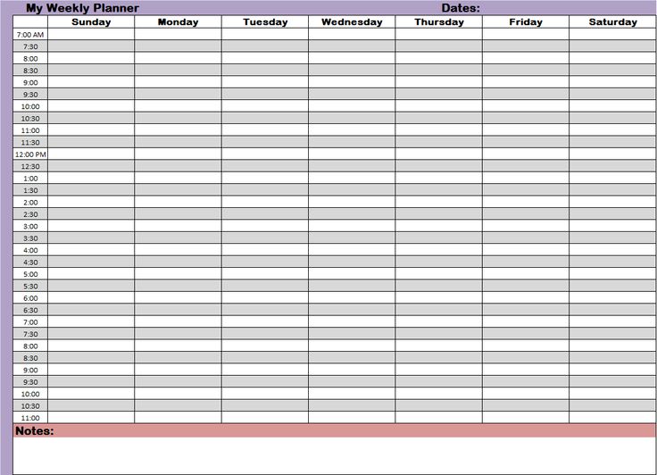 Time Management Planner Templates