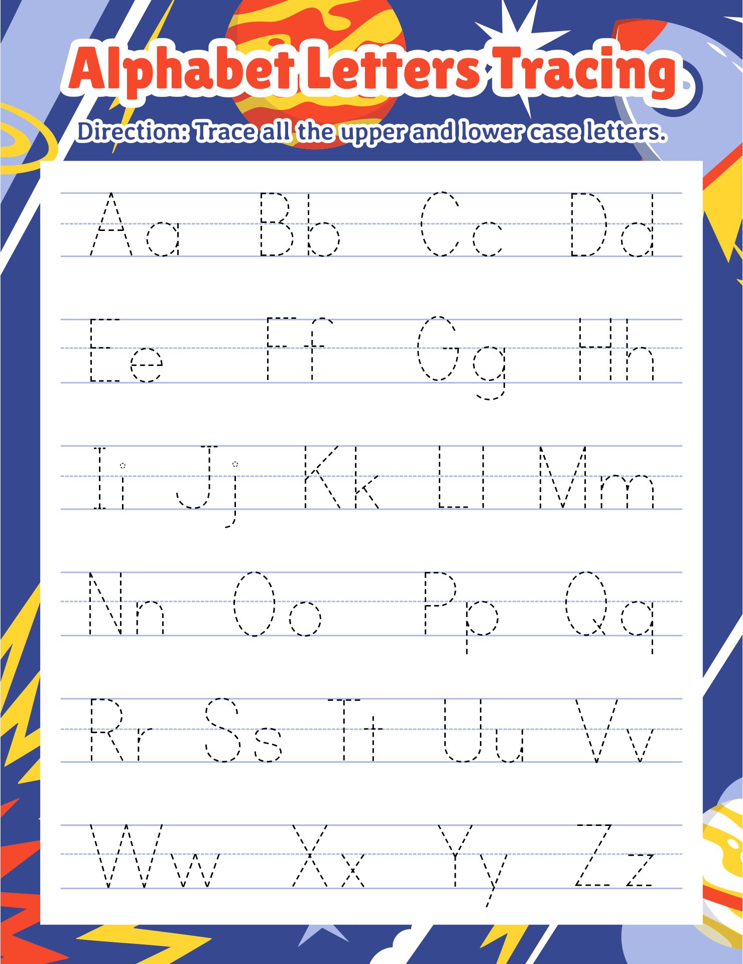 Alphabet Worksheets Uppercase Lowercase Letter Tracing - 8 Free PDF ...