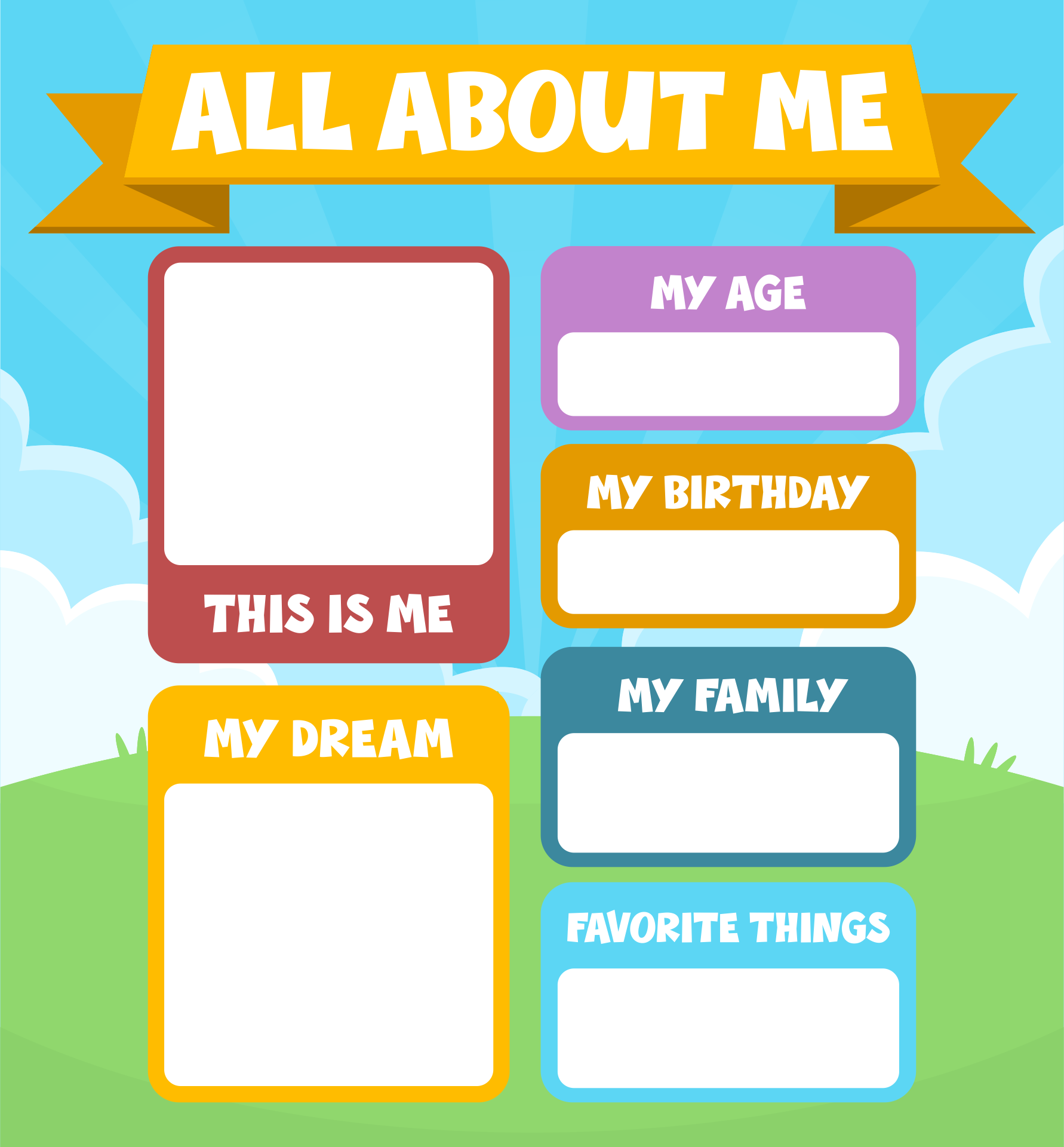 All About Me Worksheet  Printables Spanish