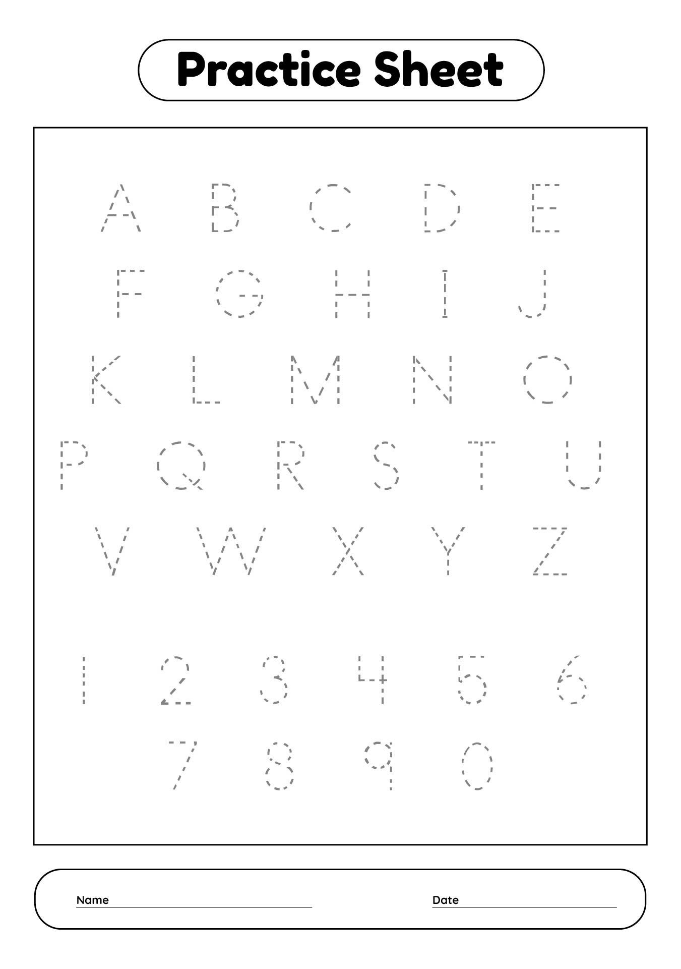 Alphabet Practice Worksheets Printable