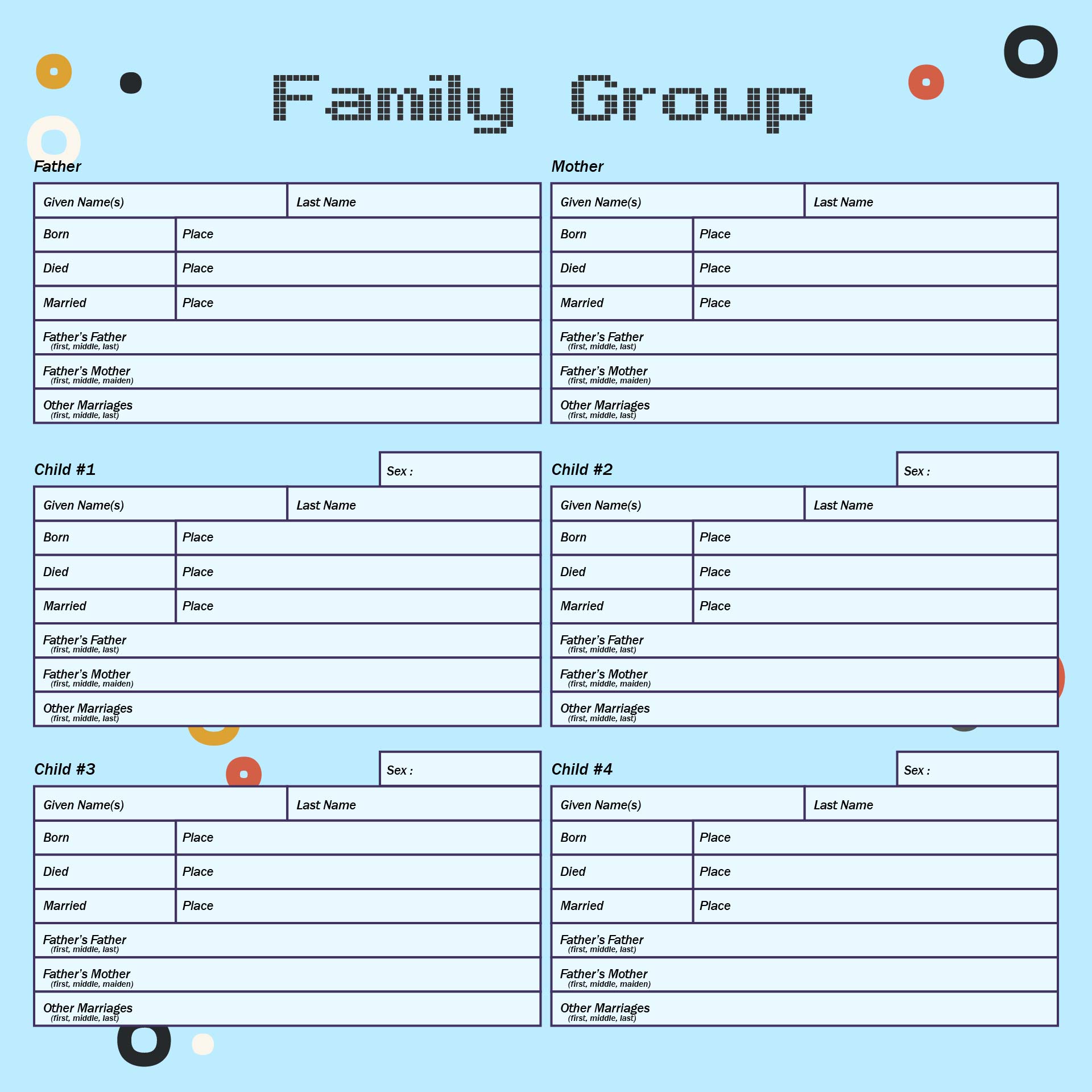 What Is A Family Group Sheet Printable Templates