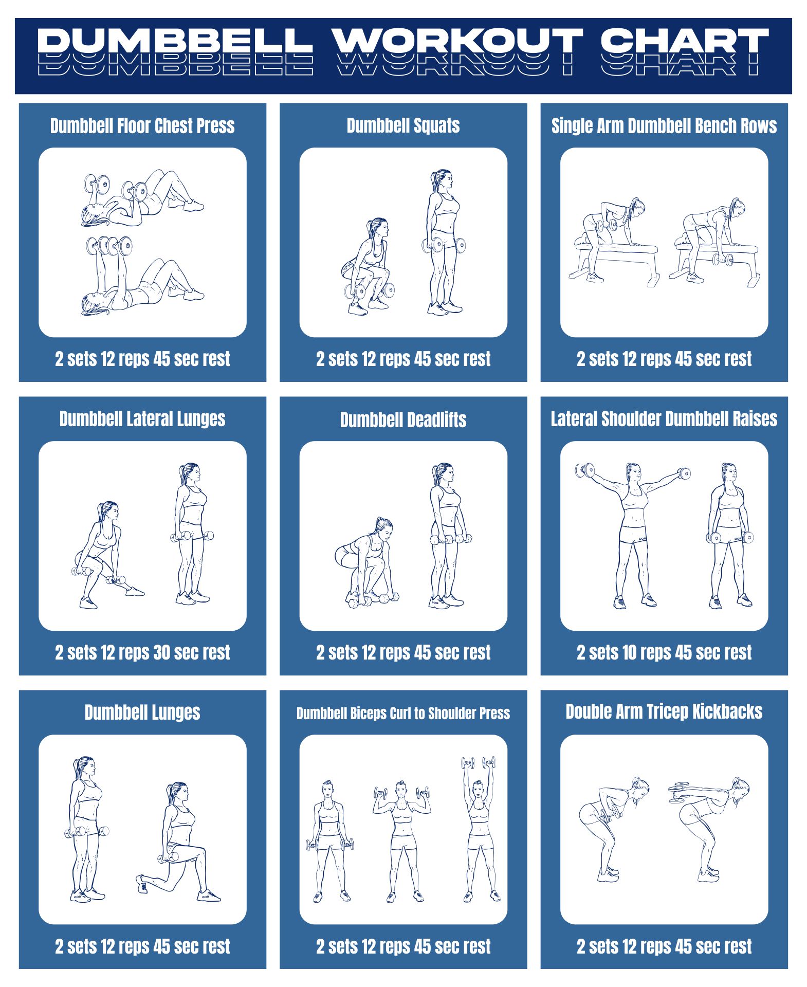 10 Best Dumbbell Exercises Chart Printable