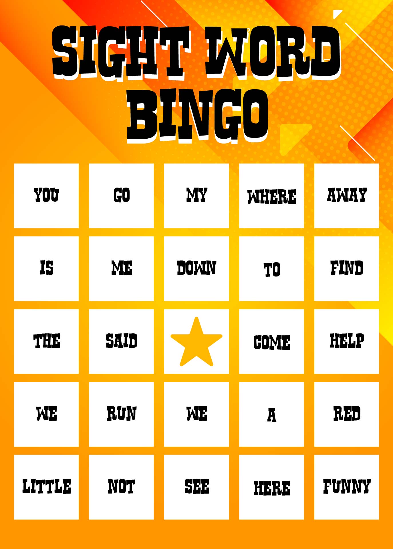Free Printable Sight Word Bingo Cards Printable Templates