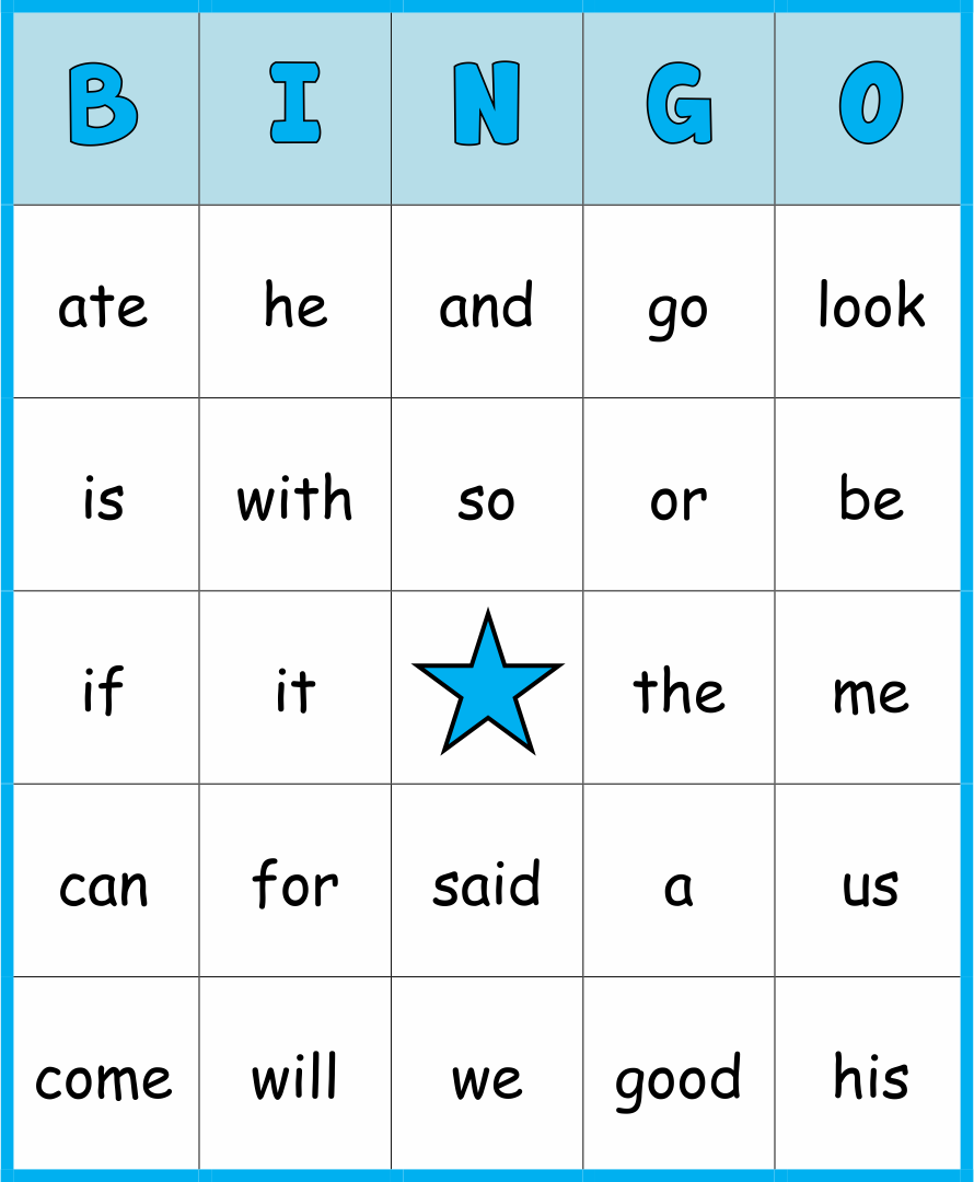 Free Printable Bingo Cards Sight Words