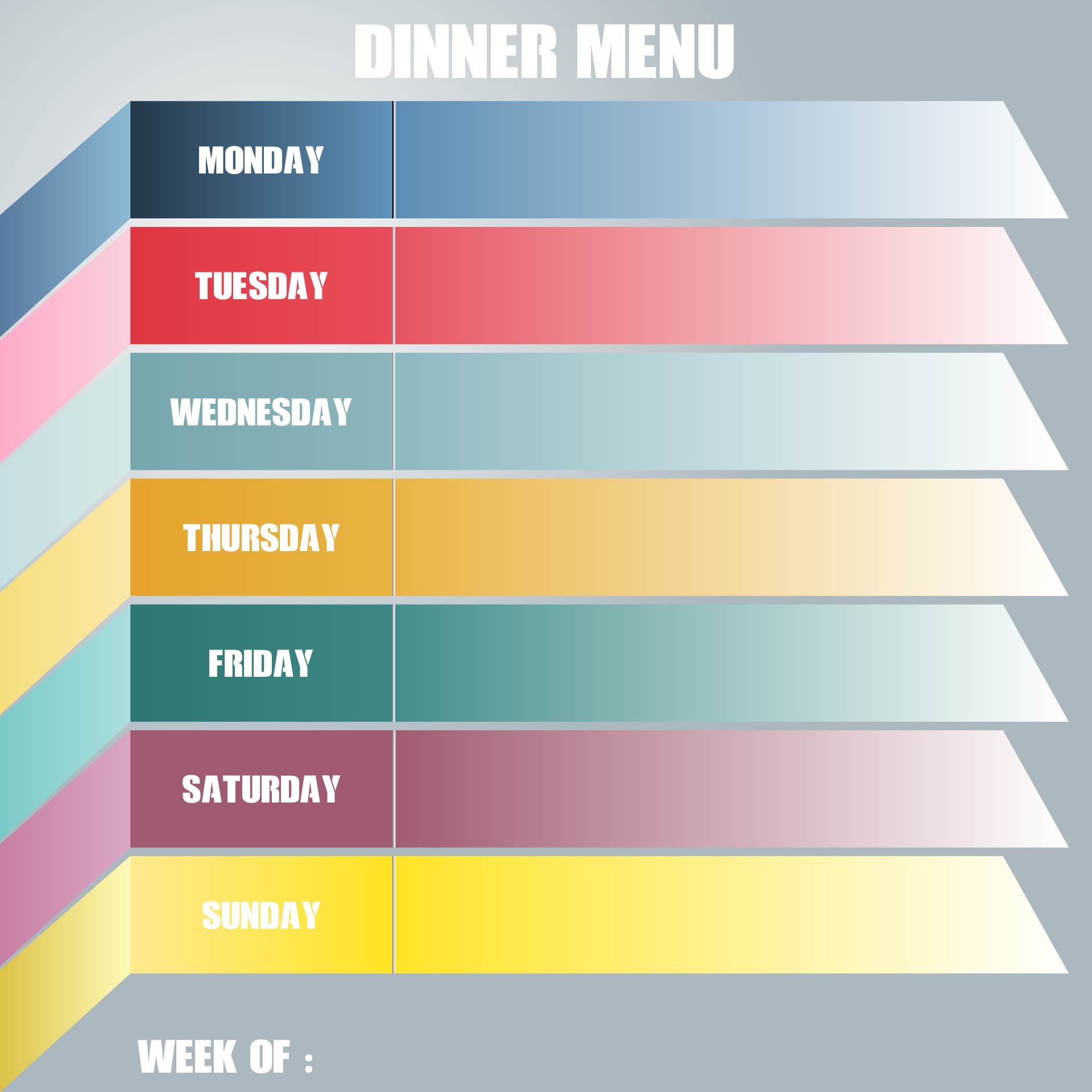 Weekly Dinner Menu Template