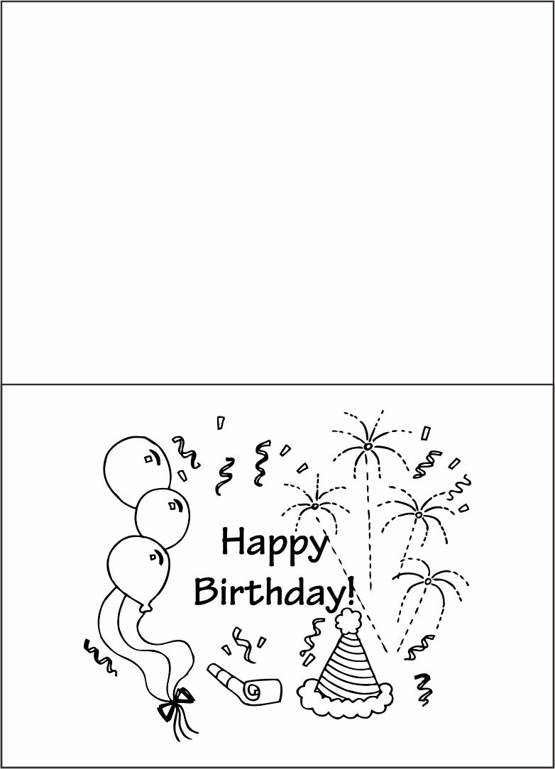 Birthday Cards To Color - 10 Free PDF Printables | Printablee