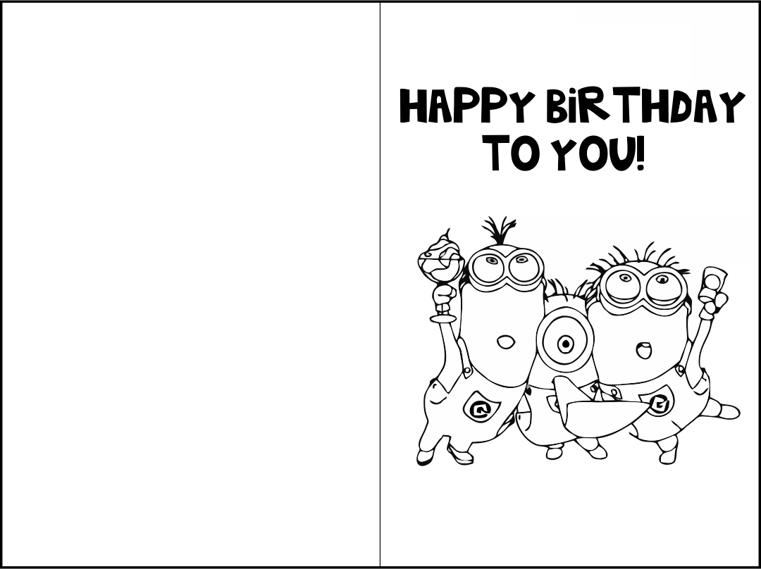 10 Best Printable Birthday Cards To Color Printablee Com