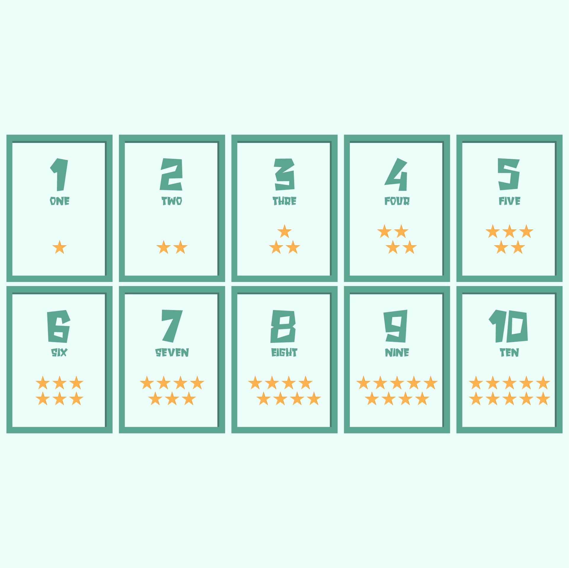 Printable Number Flash Cards