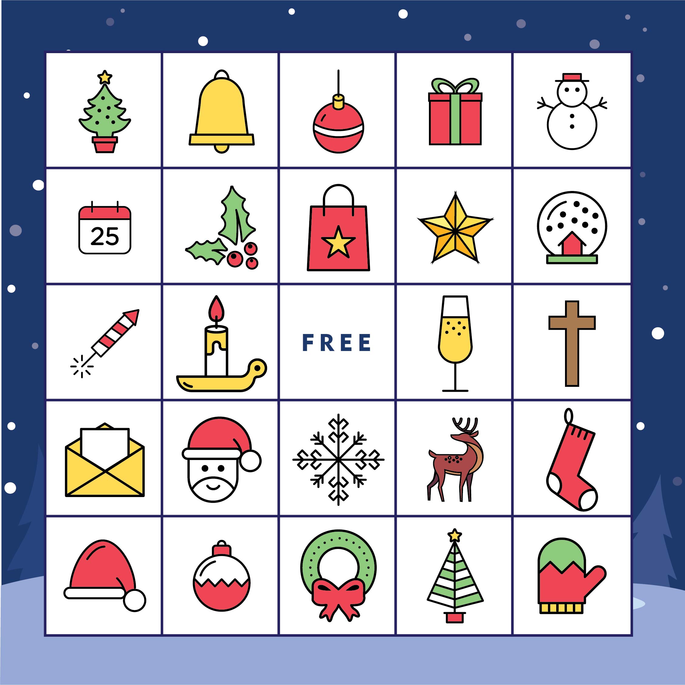 Free Printable Christian Christmas Bingo Cards
