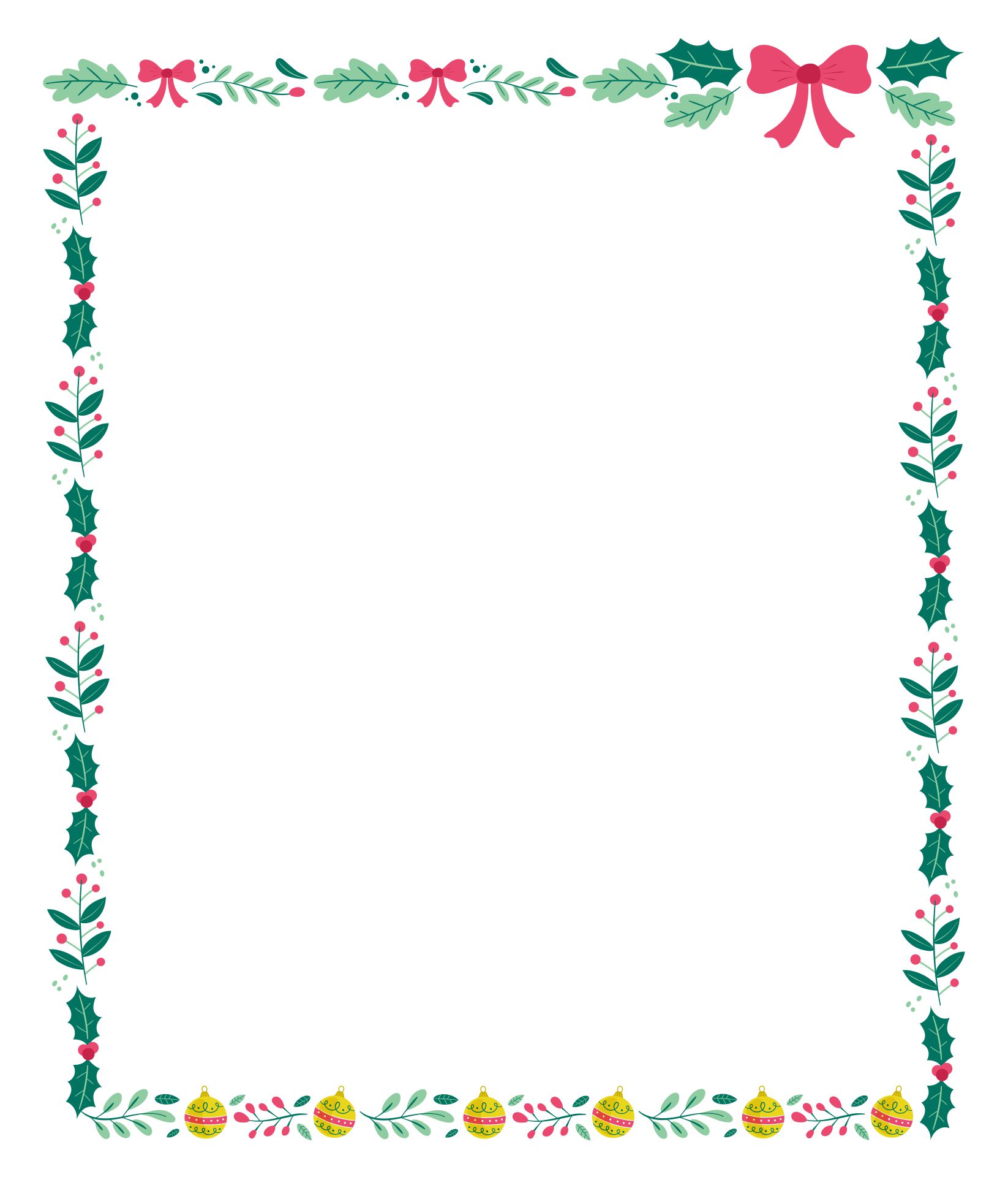 8 Best Images of Free Printable Christmas Borders Holly - Free ...
