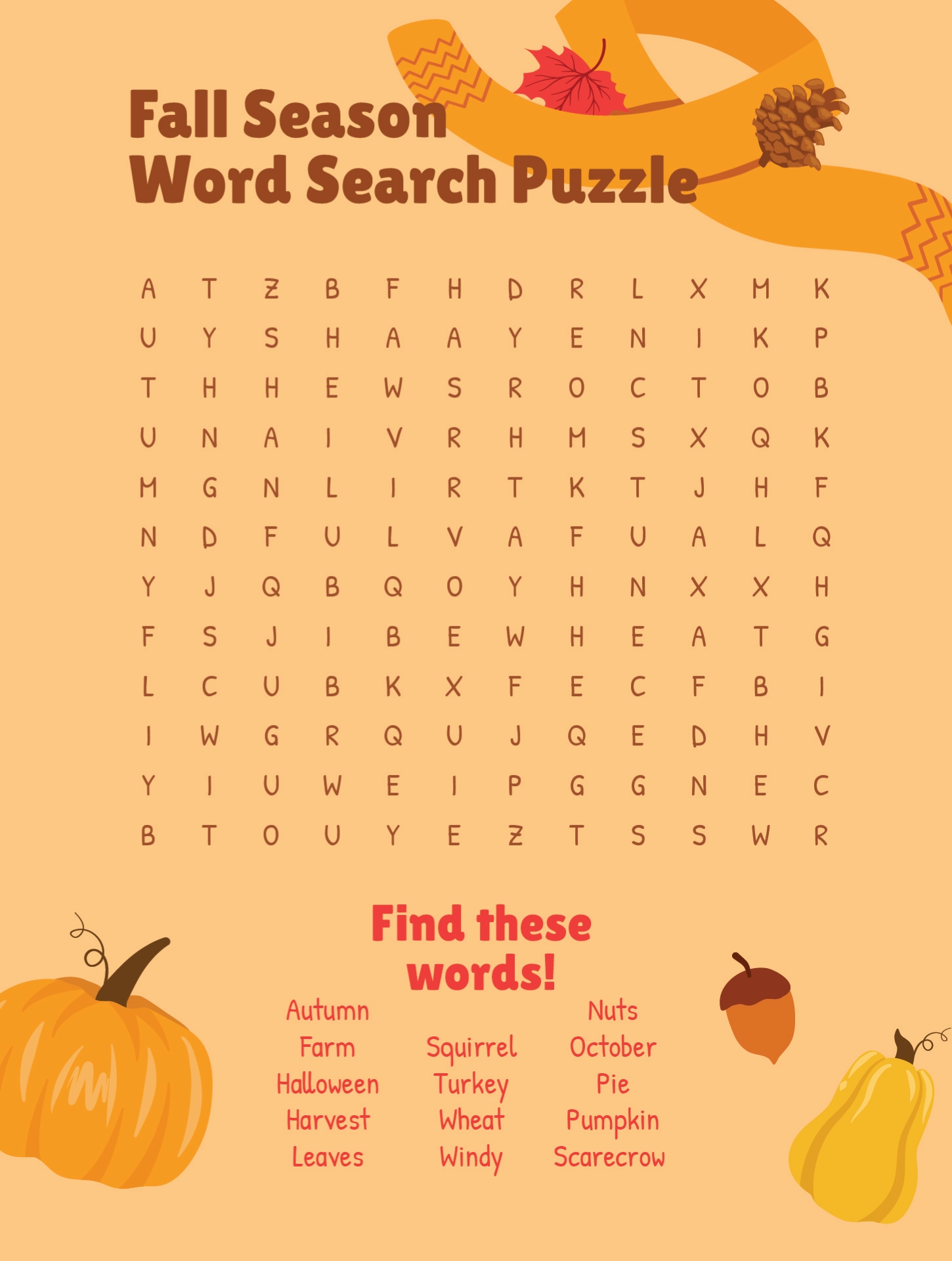 5 Best Images of Fall Word Search Printable - Fall Word Search Puzzles ...