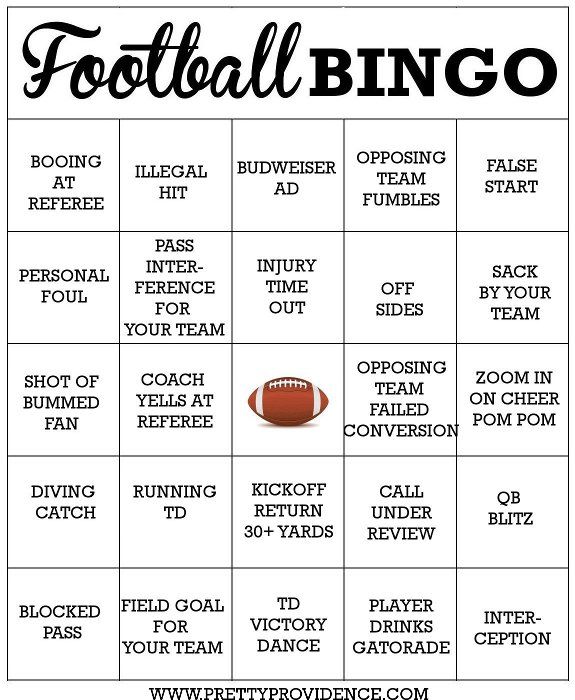 Football Bingo Cards