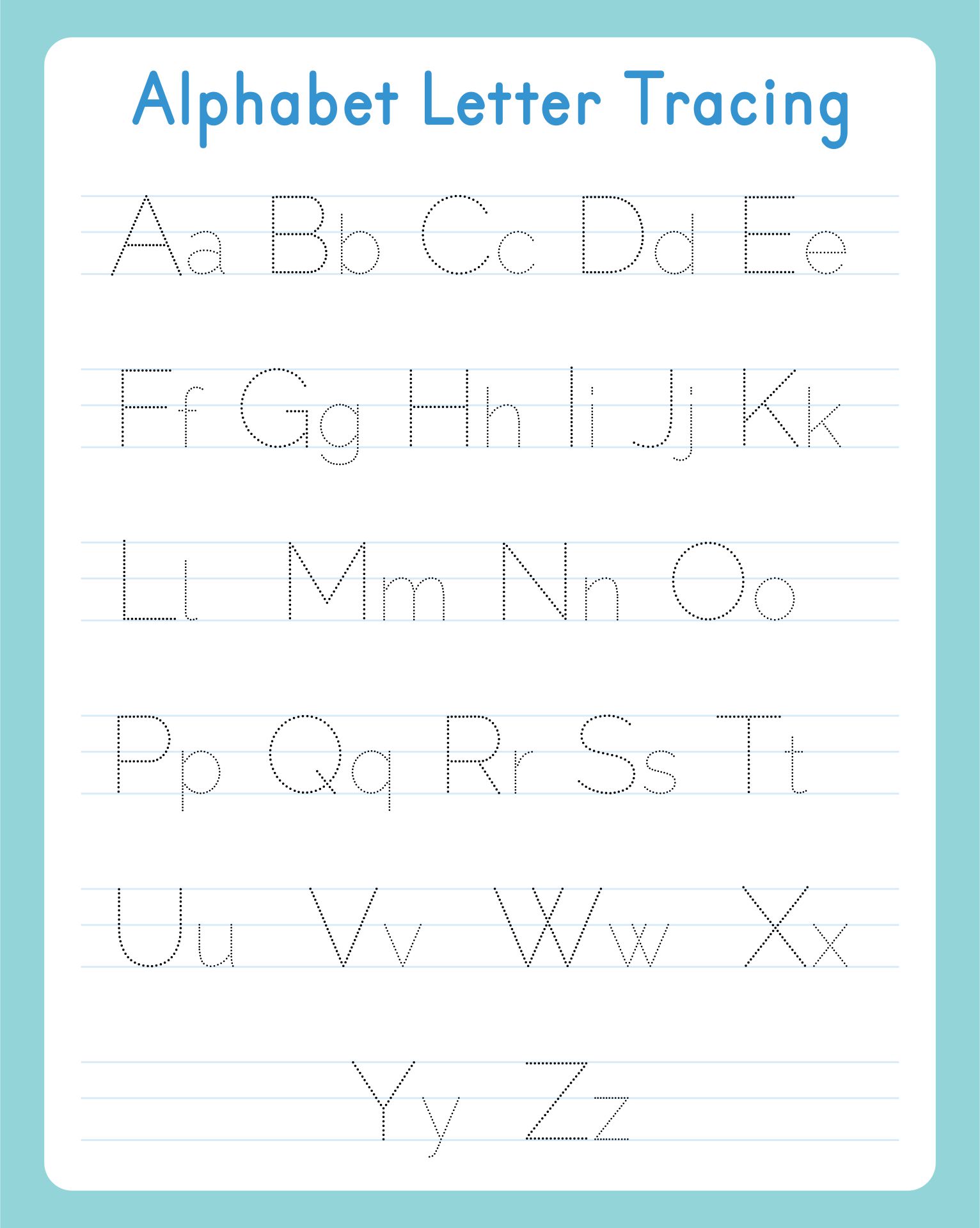 7 Best Free Printable Tracing Alphabet Letters Printablee Com