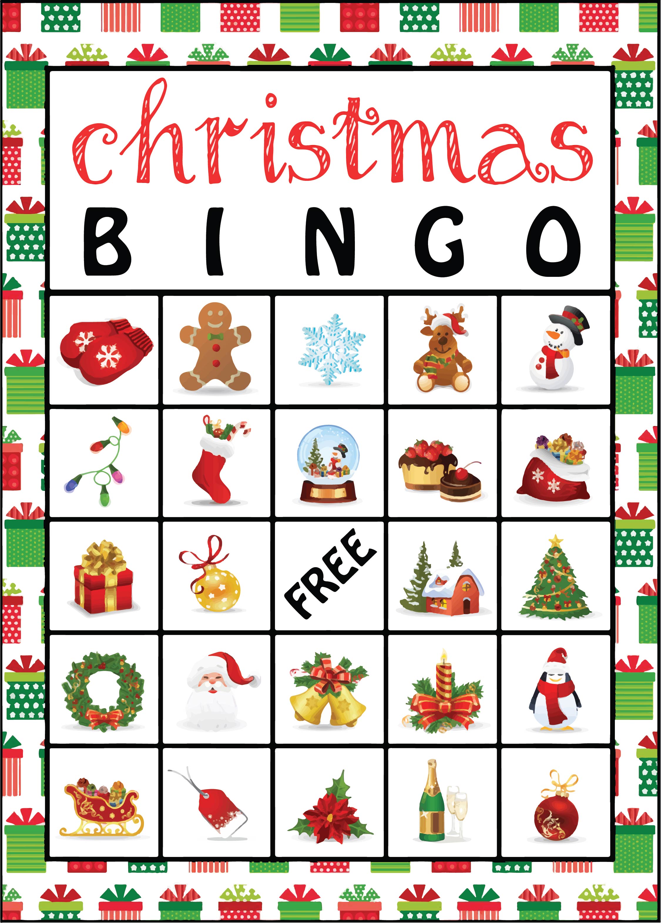 free christmas bingo christian