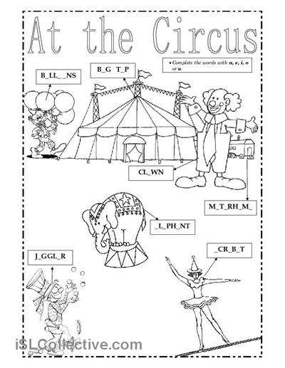 Printable Circus Worksheets