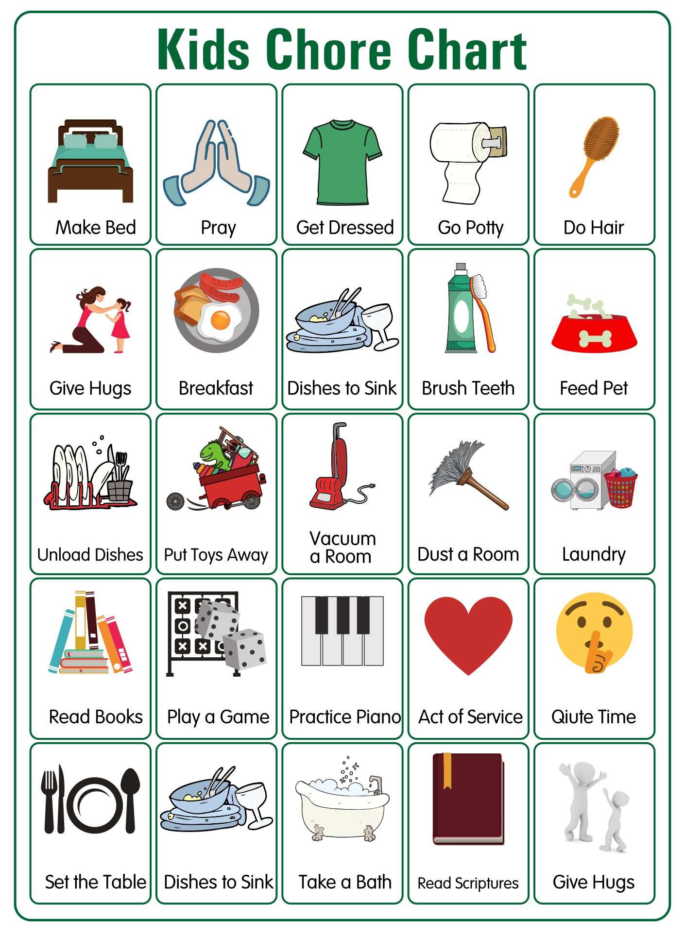 Chore Clip Art 10 Free PDF Printables Printablee