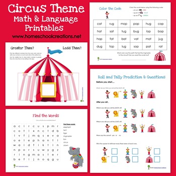 Preschool Circus Theme Printables