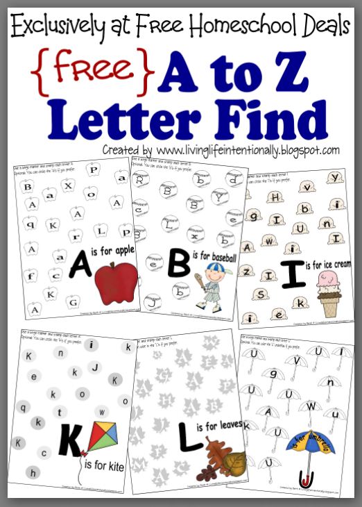 Preschool Letter Find Worksheets