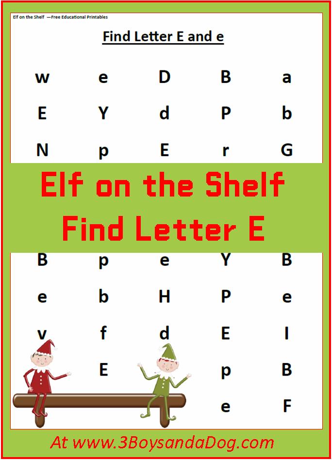 Printable Find the Letter E Preschool Worksheets