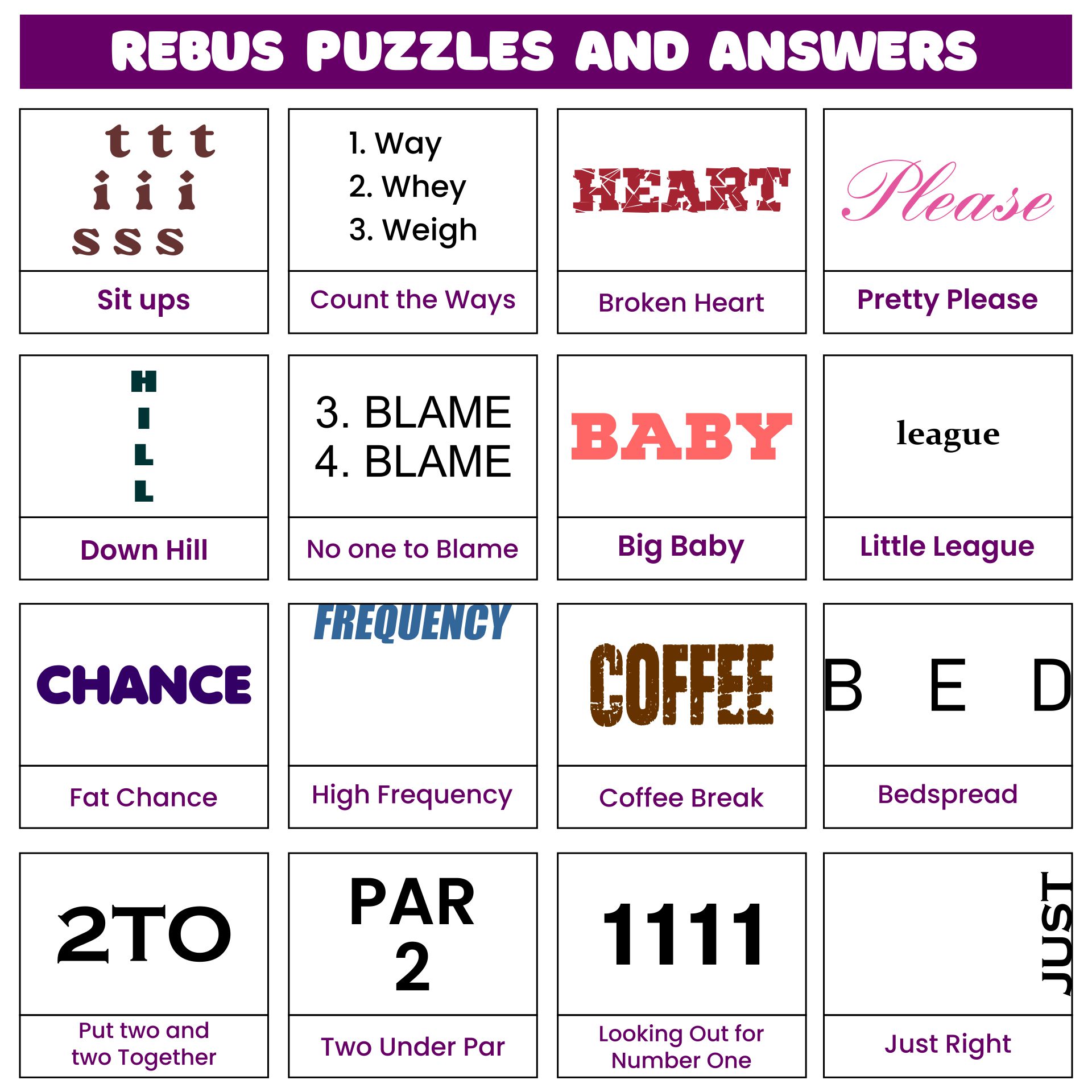 Rebus Puzzles Printable