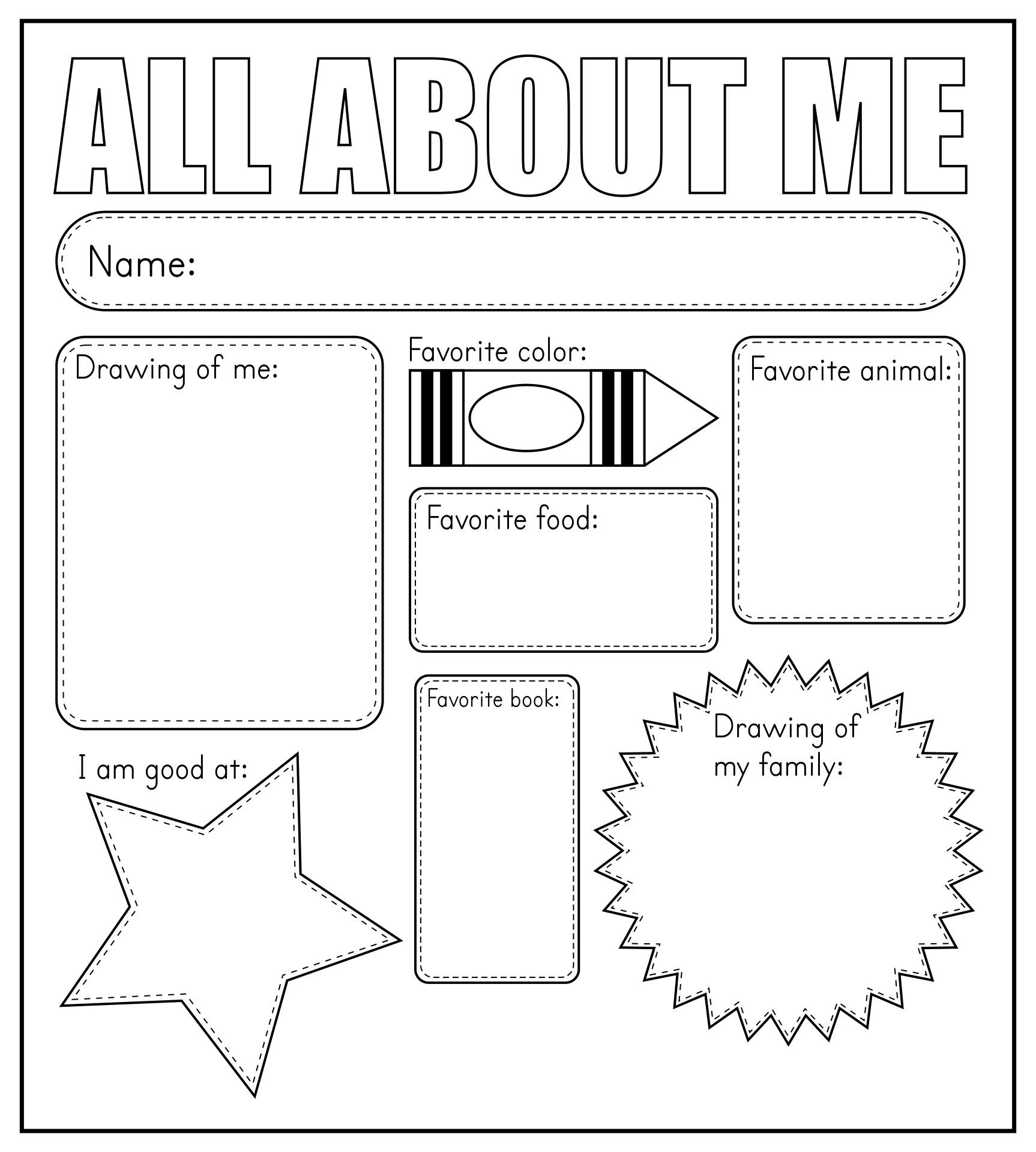 All About Me Printable Template Printable Templates