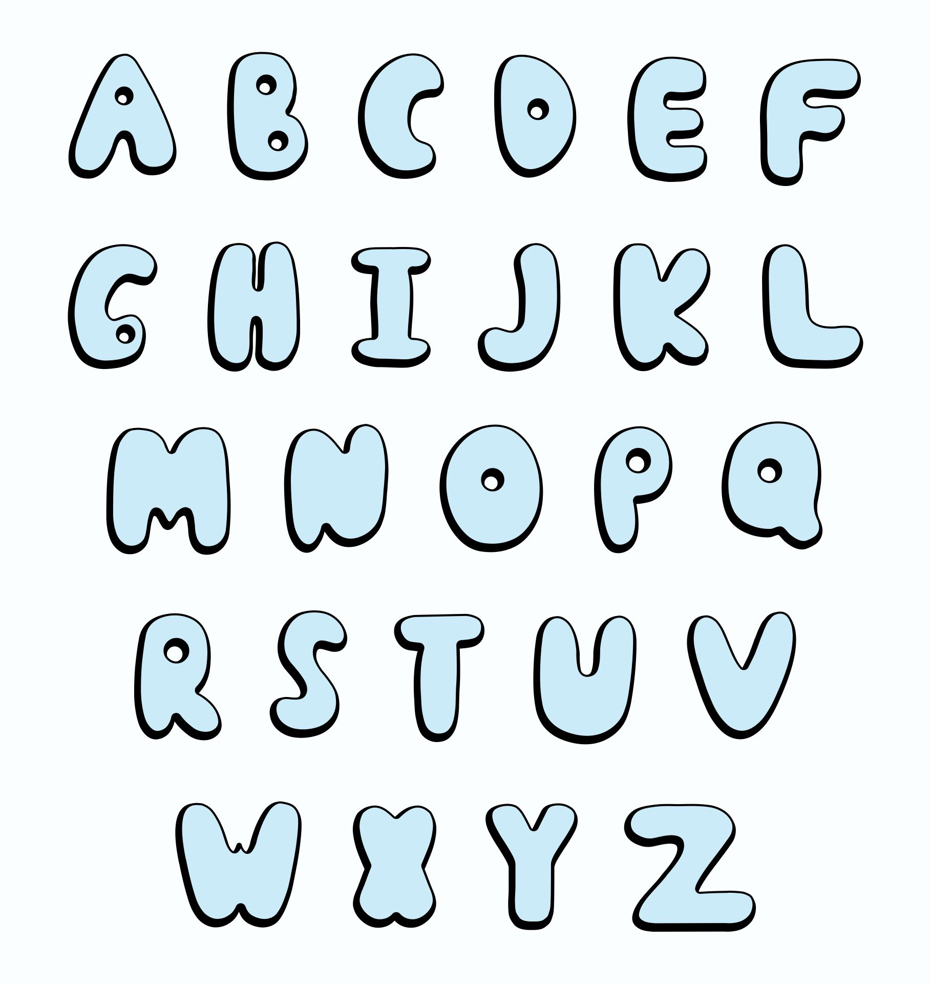 5 Best Printable Bubble Letters Alphabet Printablee