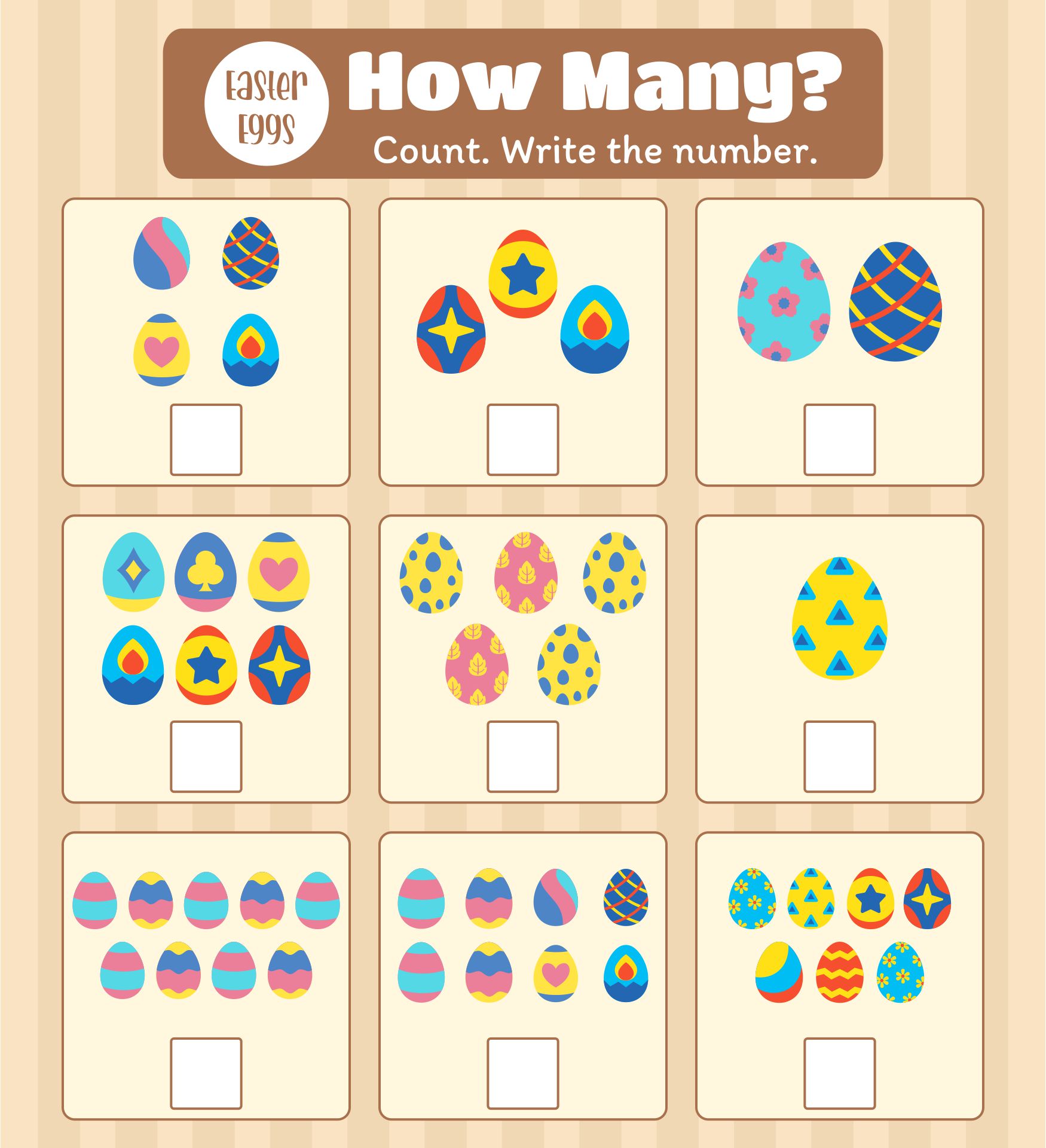 Easter Egg Printables for Counting
