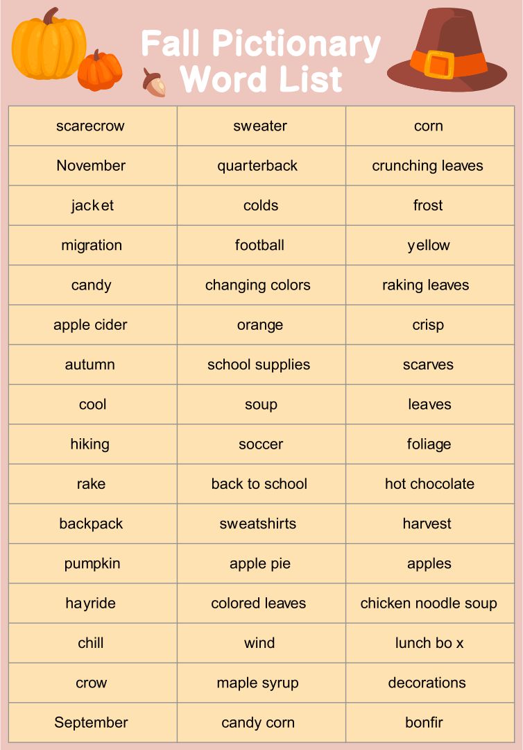 6 Best Fall Vocabulary Words Printable PDF For Free At Printablee