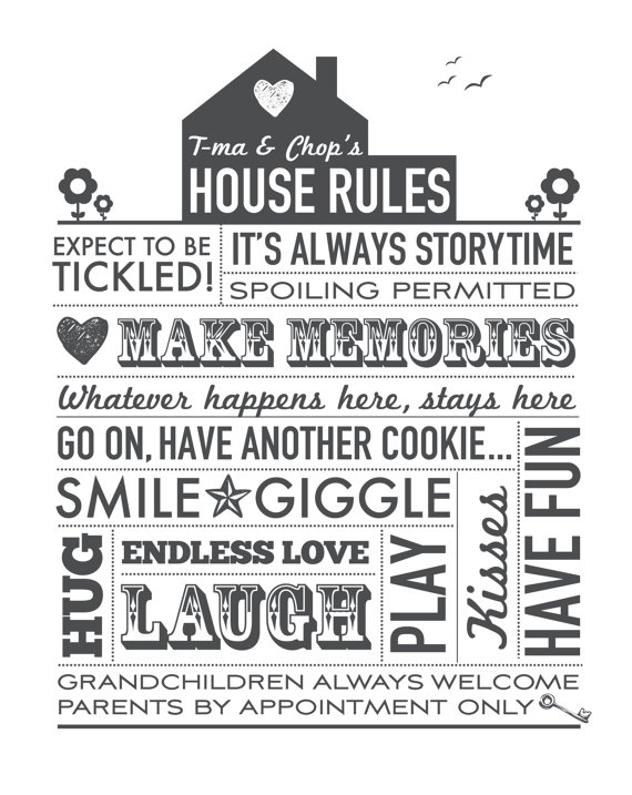 Grandparents House Rules Printable