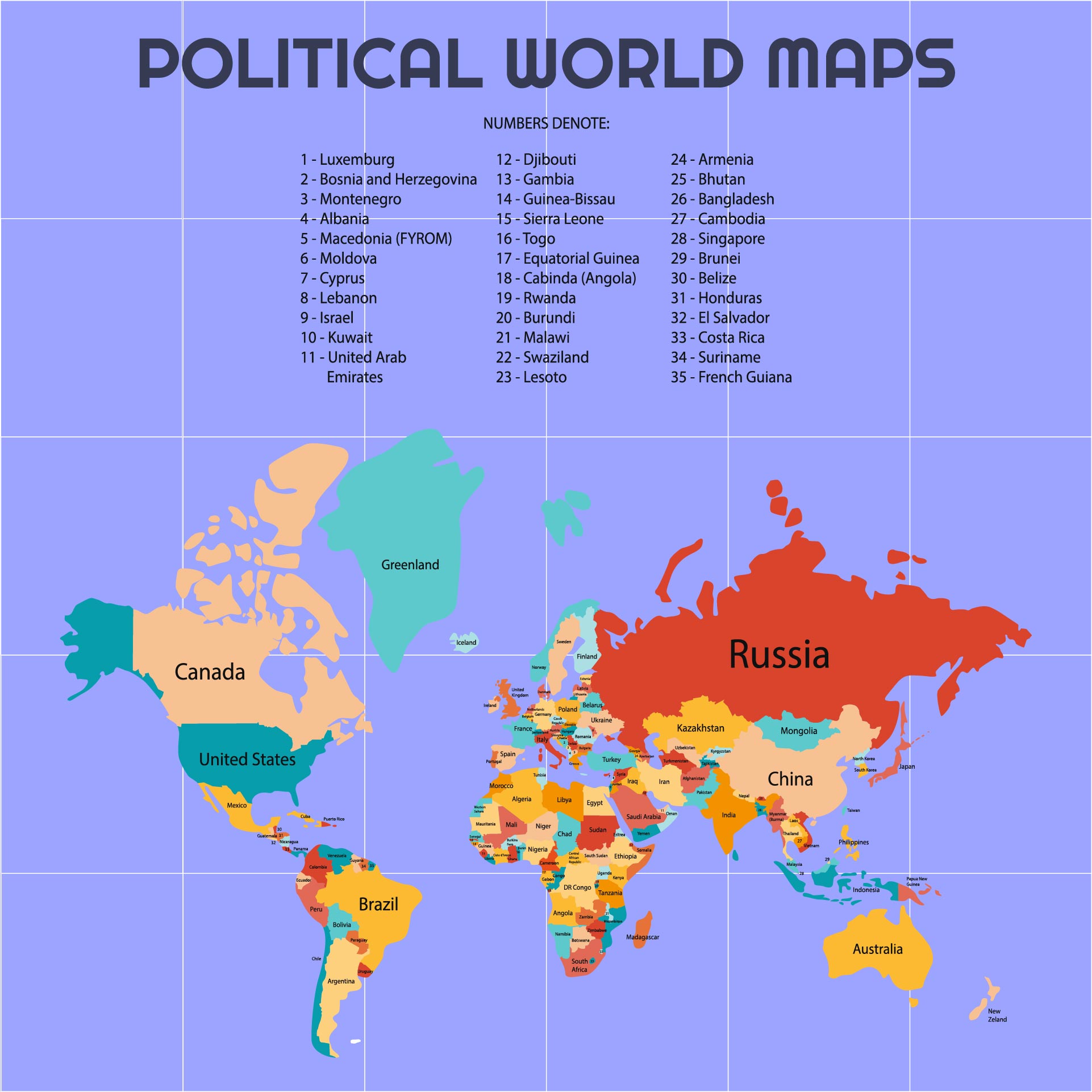 How Many Countries In The World Map