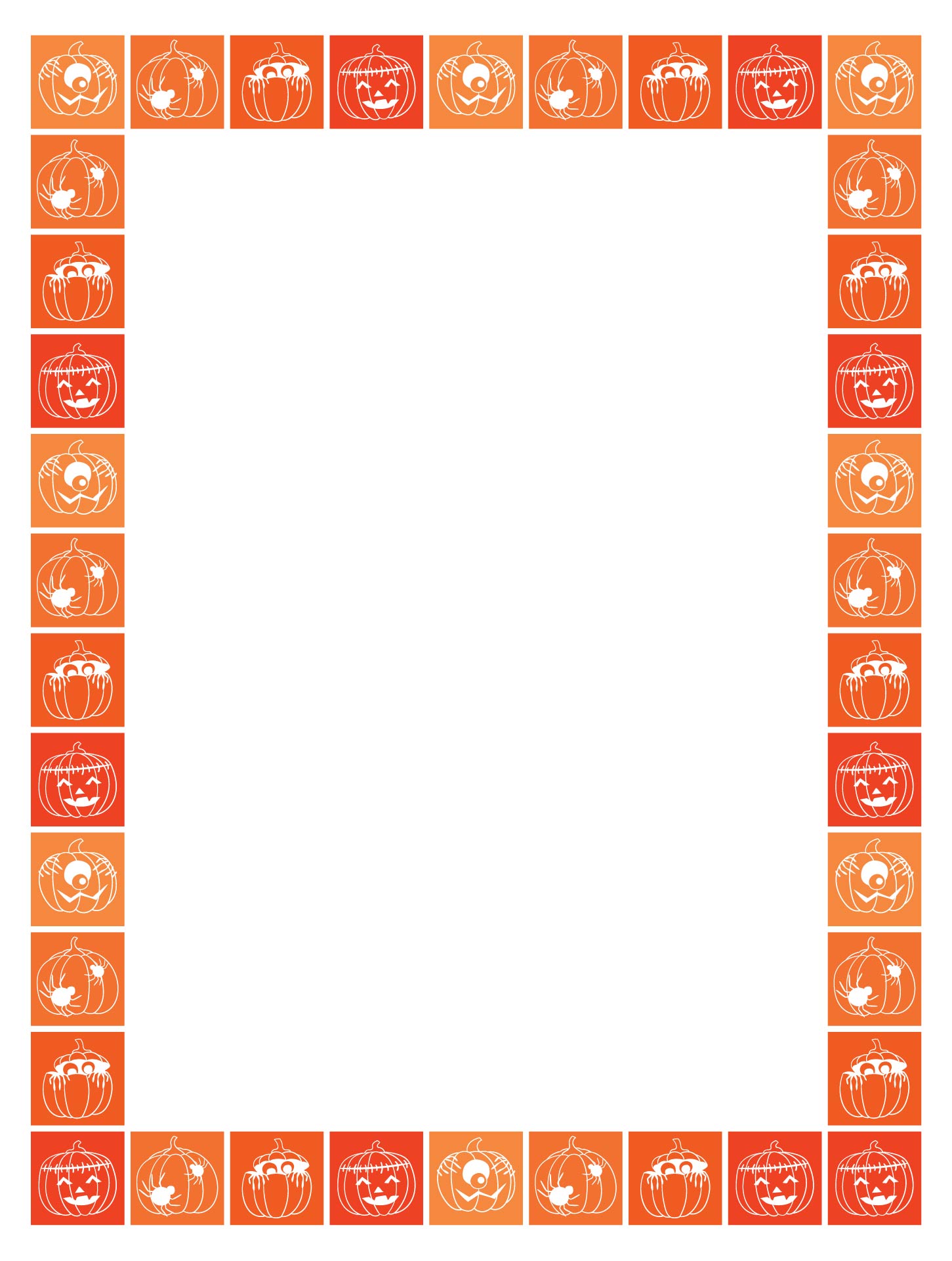 Pumpkin Border  Downloadable Paper