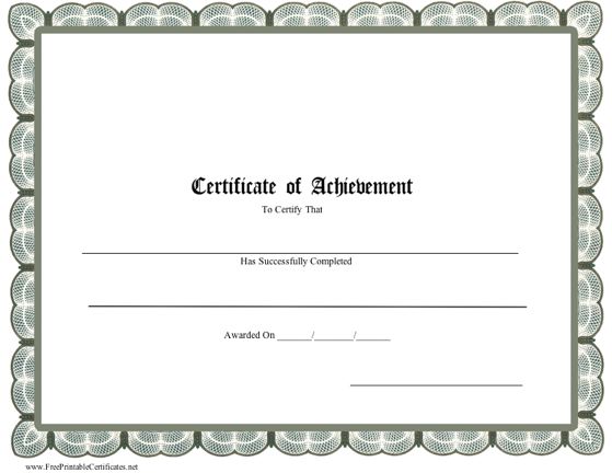 Printable Achievement Certificates