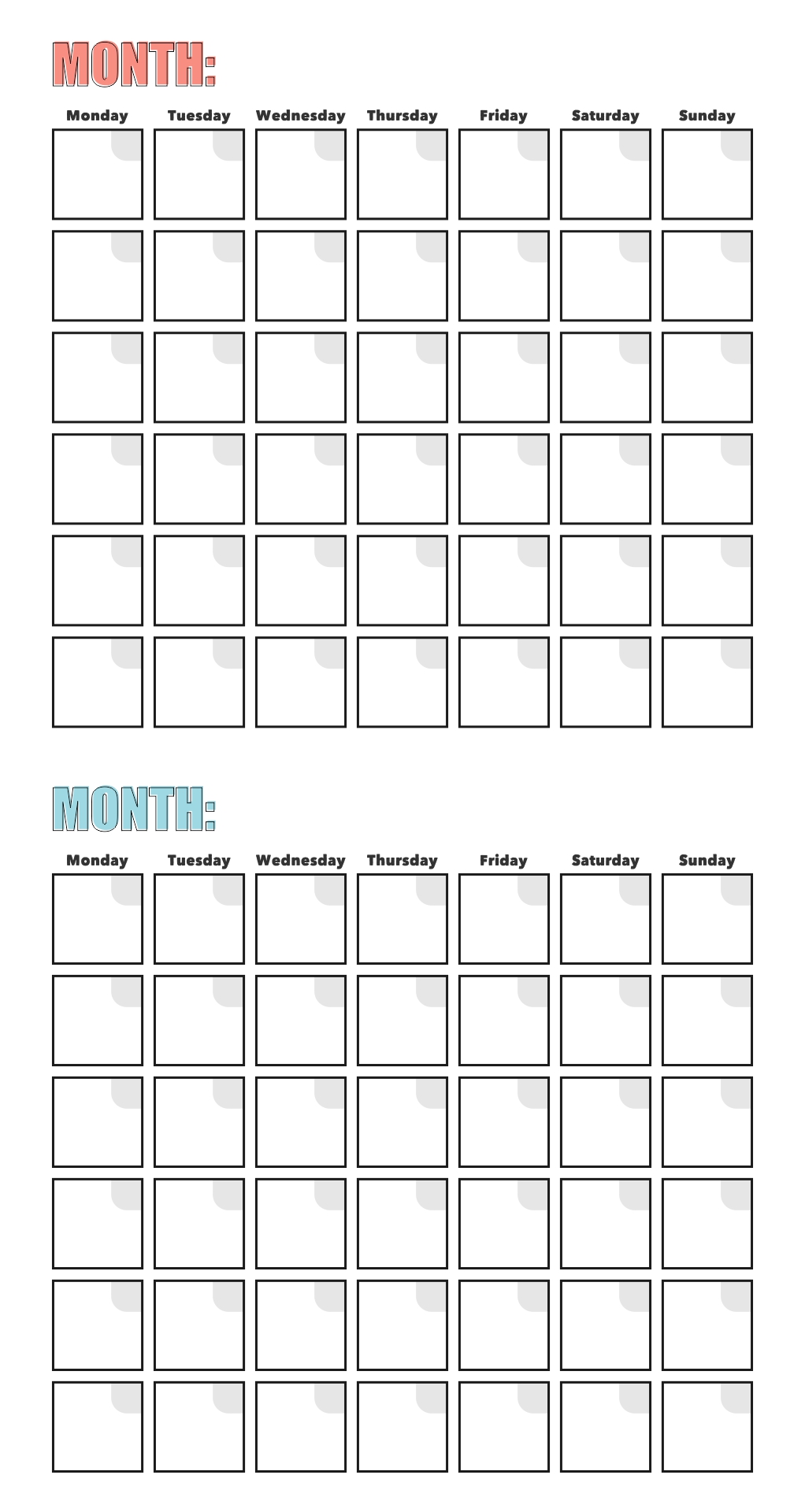 Blank Calendar Grid Printable Example Calendar Printable Blank Images