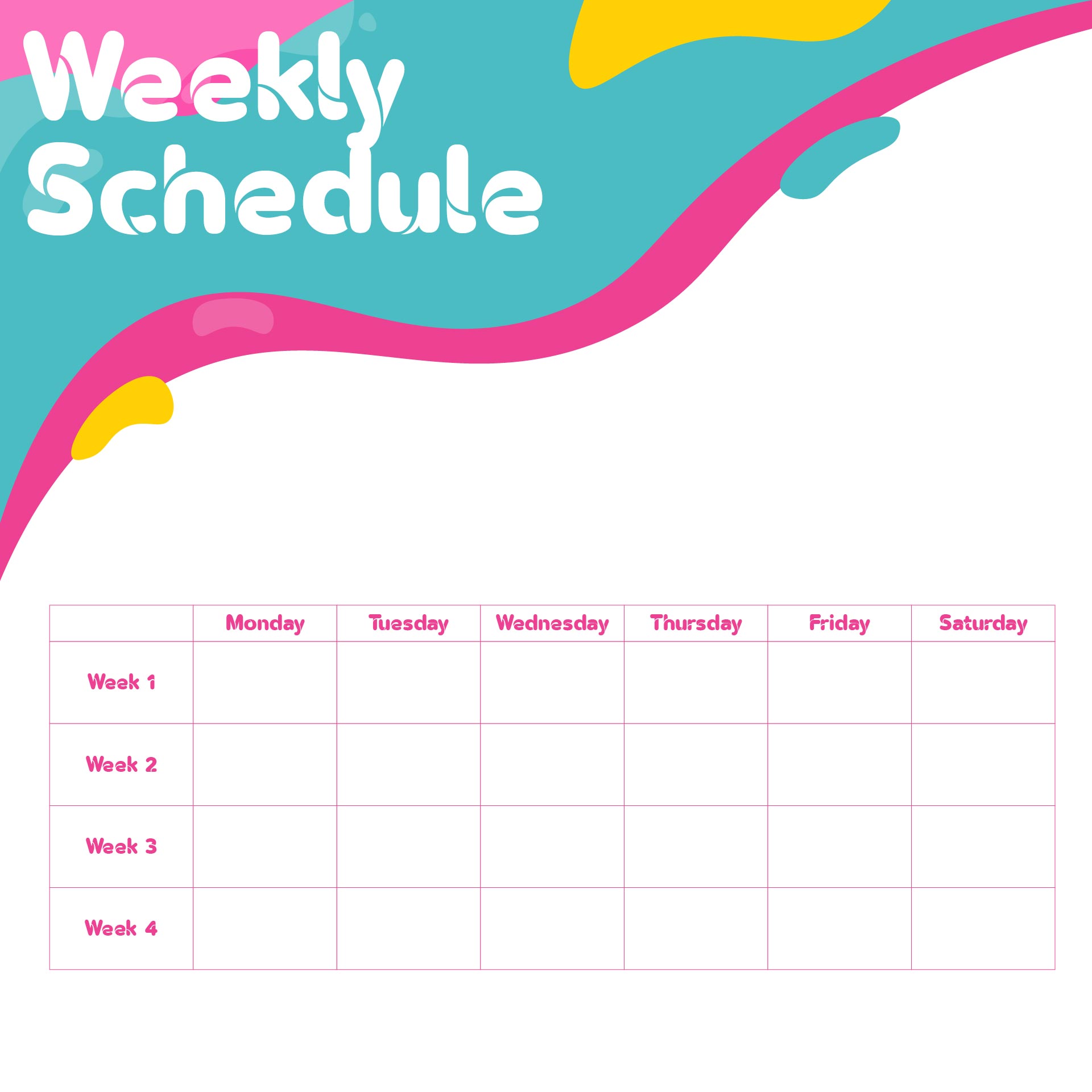 Free Printable Monday To Friday Weekly Planner